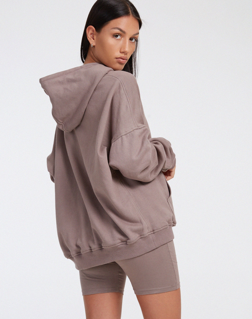 Oversized Hoodie in Fleece Antler