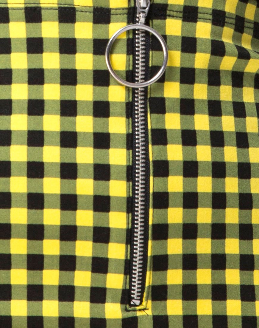 Afbeelding van Kimber Bodycon Rok in Medium Gingham Geel