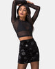 Afbeelding van Kimmy minirok in zwart medium Astro glitter