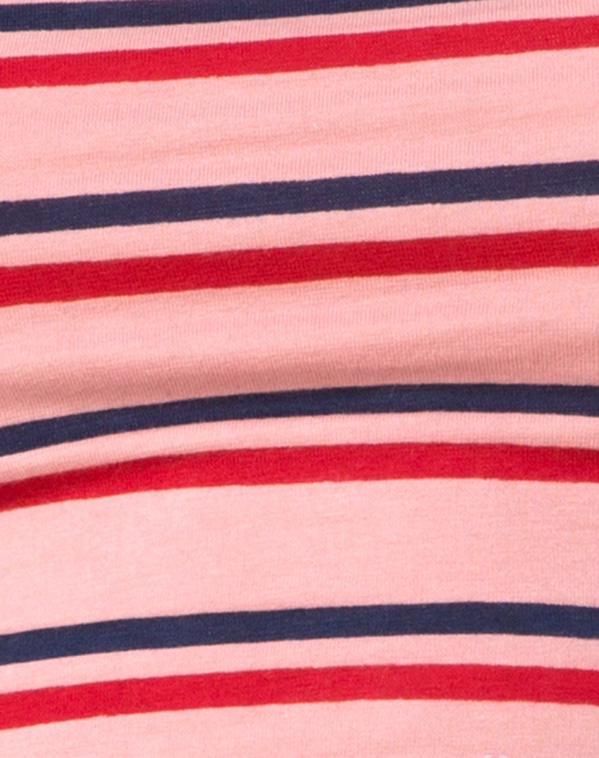Afbeelding van Fonda Crop Top in 70s Stripe Roze Horizontaal