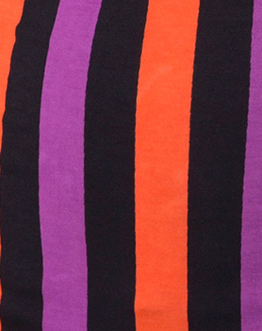 Afbeelding van Kimmy Bodycon Rok in Paars en Oranje Streep