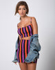 Afbeelding van Kimmy Bodycon Rok in Paars en Oranje Streep