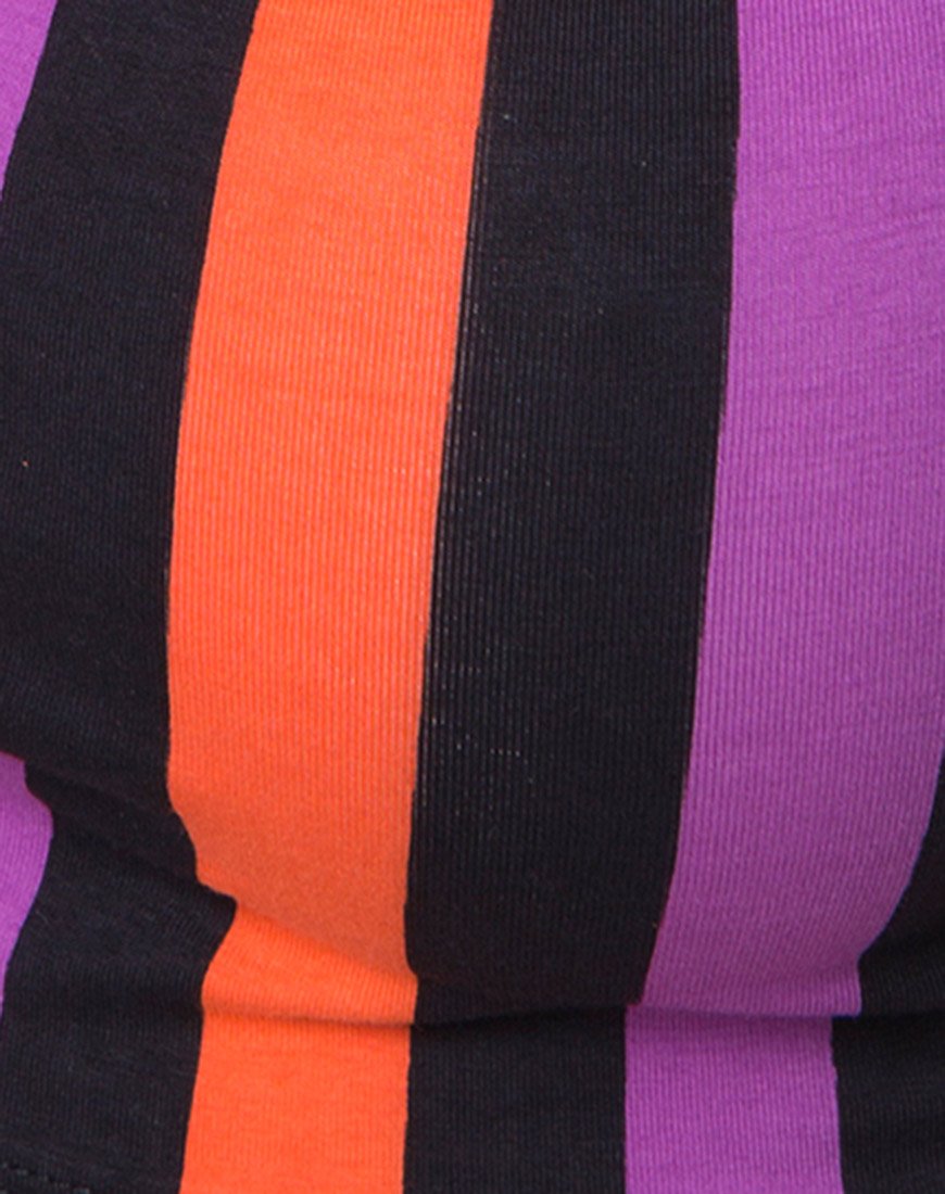 Afbeelding van Kini Crop Top in paars en oranje streep