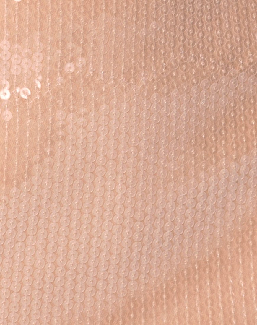 Afbeelding van Champo Crop Top in Camel met Heldere Pailletten