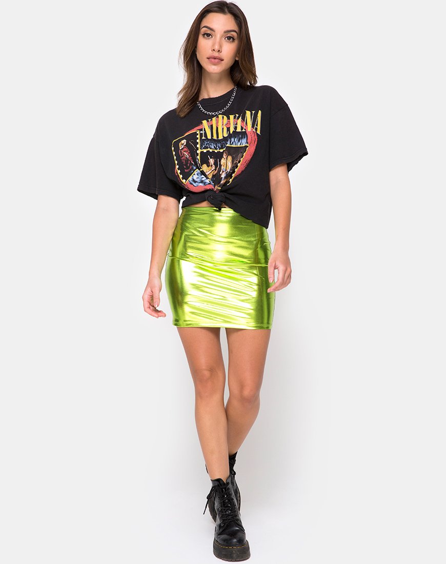 Afbeelding van Kimmy rok in metallic groen