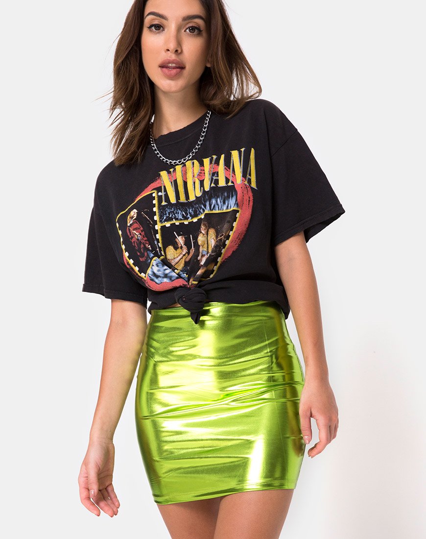 Kimmy rok in metallic groen