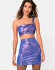 Afbeelding van Kimmy minirok in metallic glans lavendel