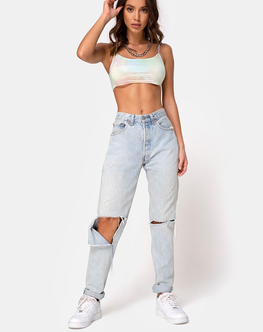 Afbeelding van Kimo Crop Top in Pastel Tie Dye