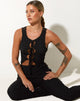 Afbeelding van Kinara Top in Stripe Mesh Zwart