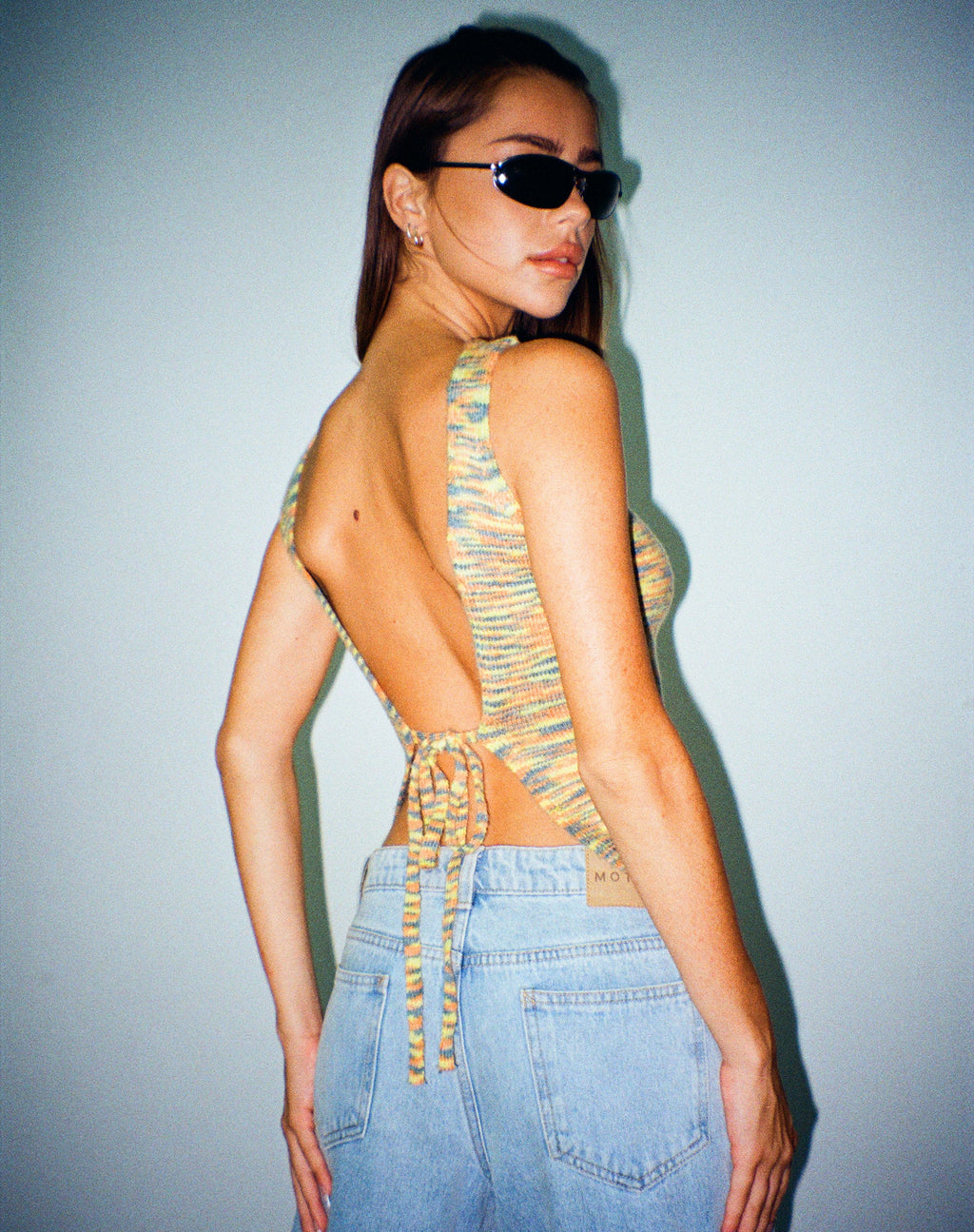 Kinda Vest Top in Mix Space Dye Multi Kleur