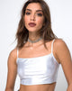Afbeelding van Kini Crop Top in Spandex Zilver