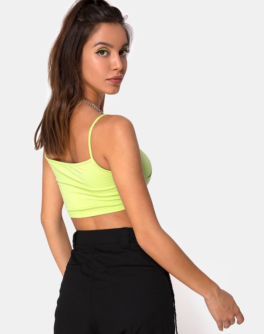 Afbeelding van Kini Crop Top in Groen met Zwarte Tribal Opdruk