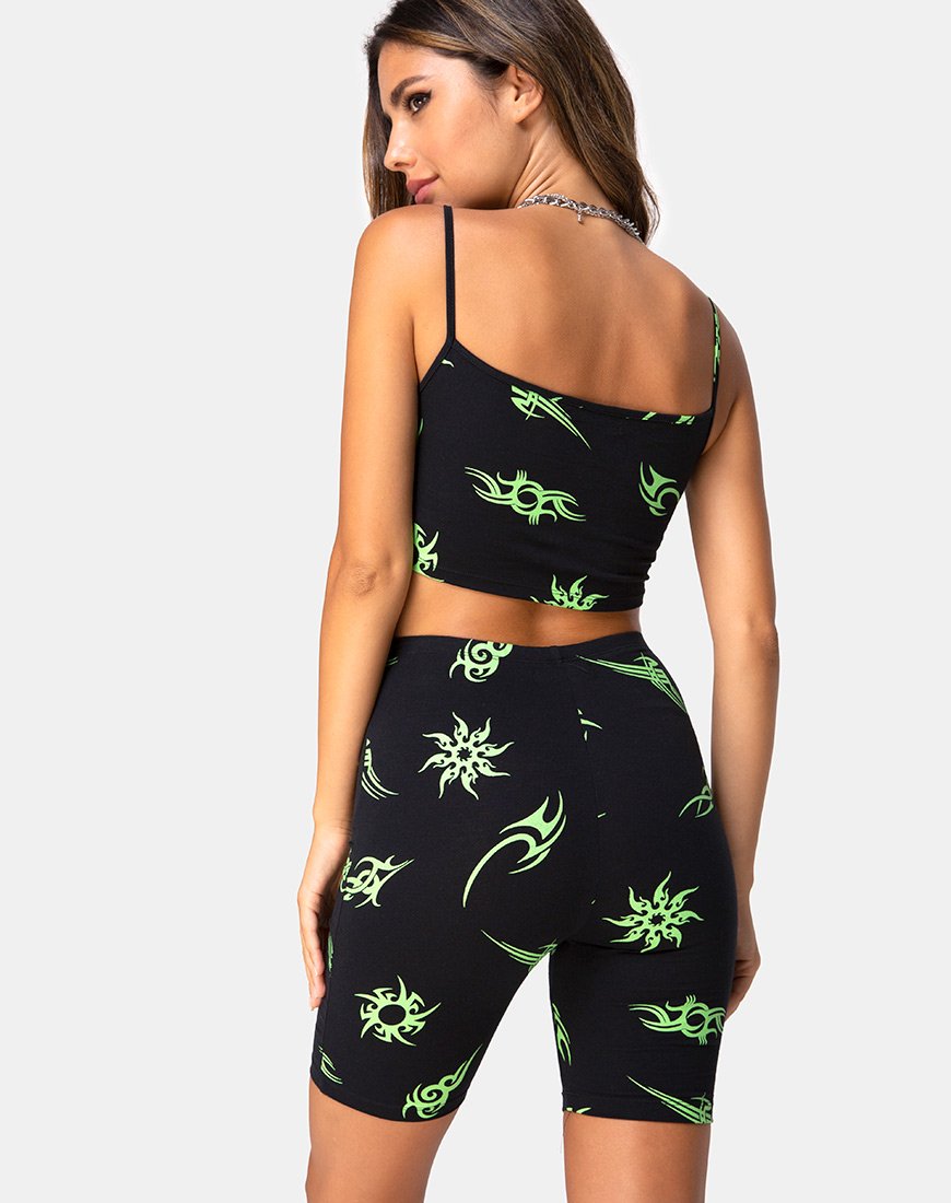 Afbeelding van Kini Top in Zwart met Tribal Herhaling
