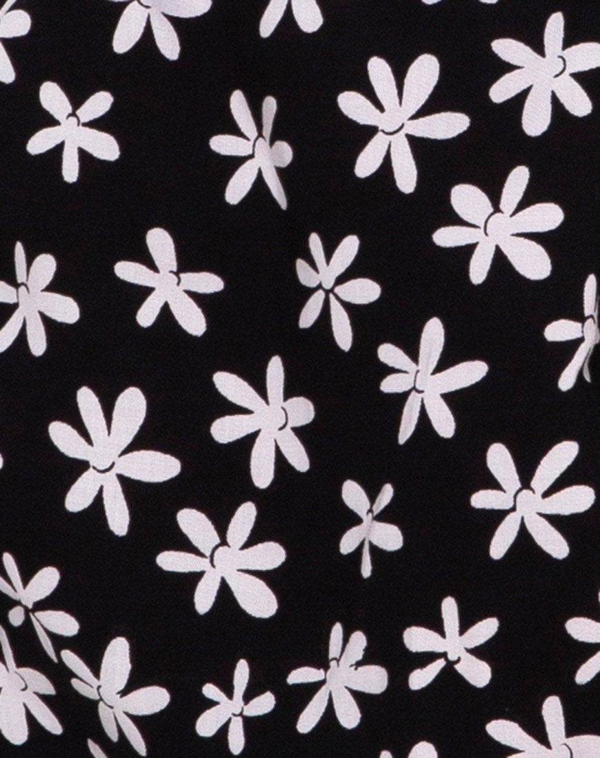 Afbeelding van Kinley Slip Dress in 90s Daisy Zwart-Wit