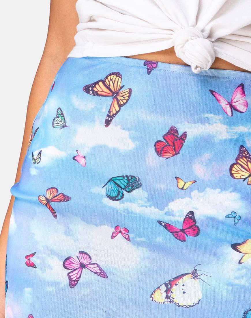 Afbeelding van Kinnie Minirok in Mesh Blauw Vlinder
