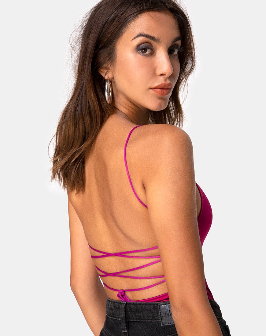 Koza Bodice in Satijn Magenta
