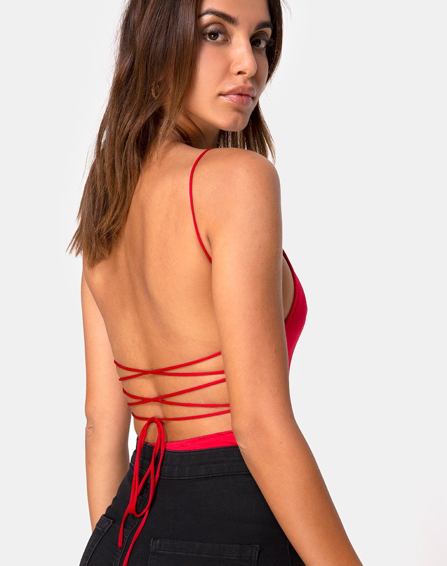 Koza Bodice in Satijn Rood