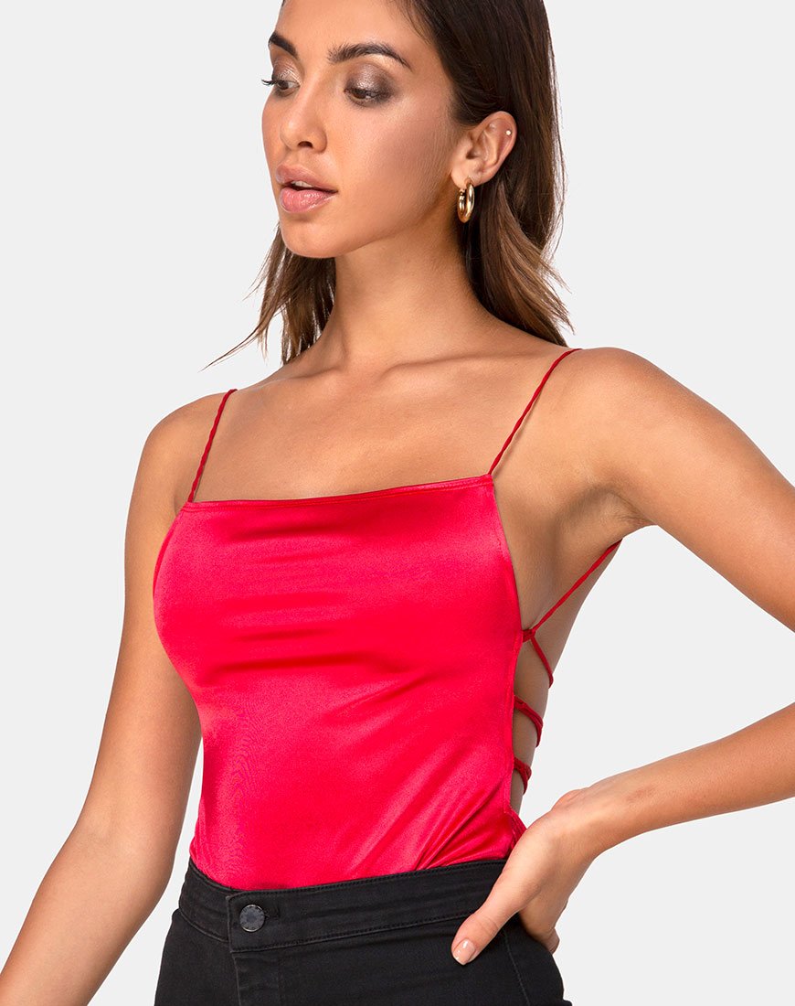 Koza Bodice in Satijn Rood