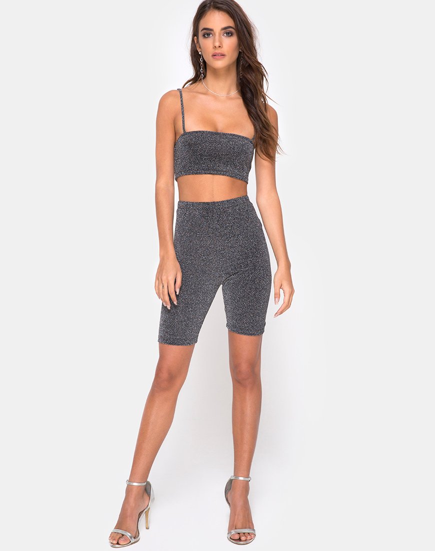 Afbeelding van Kozina Crop Top in Zilverglitter