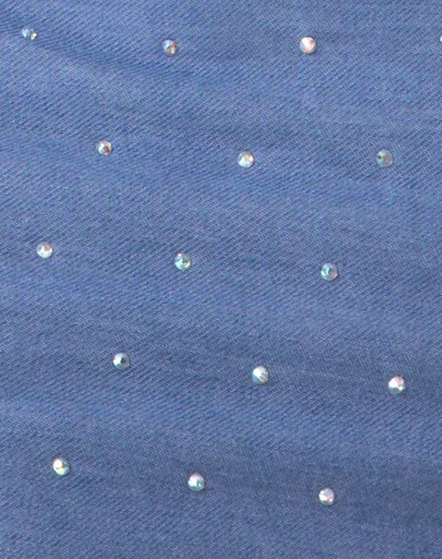 Afbeelding van Kozue Jurk in Blauw Denim Hot Fix