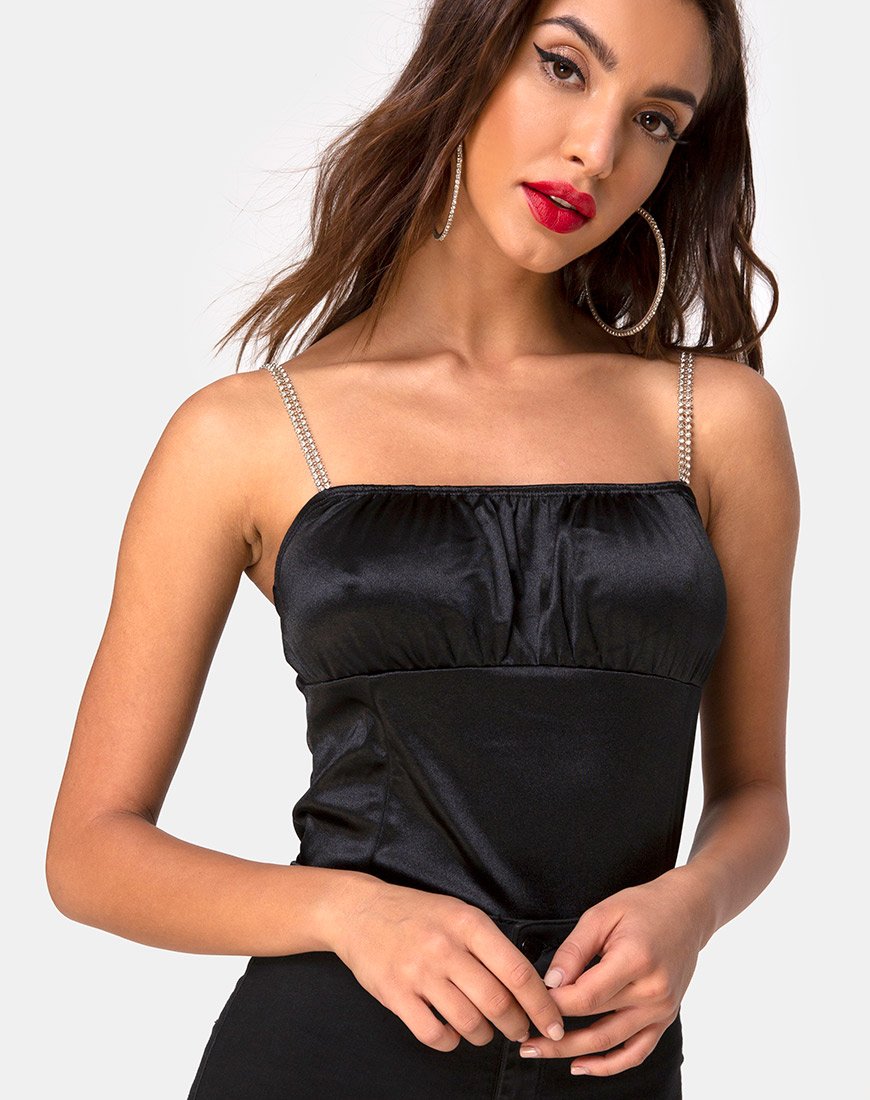 Afbeelding van Kulin Bodice in Zwart met Diamante