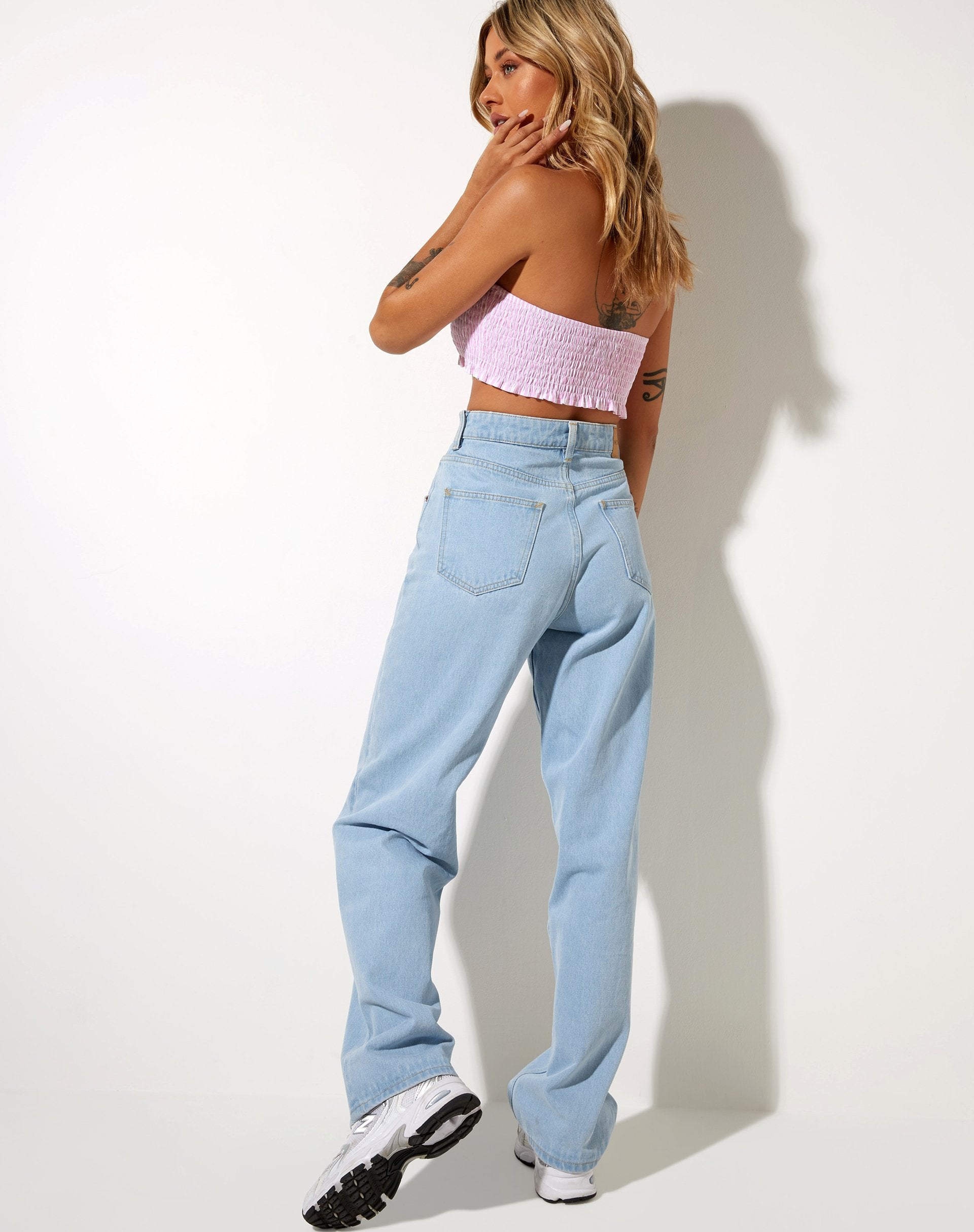 Afbeelding van Kupkee Bandeau Top in Verticale Streep Roze en Wit