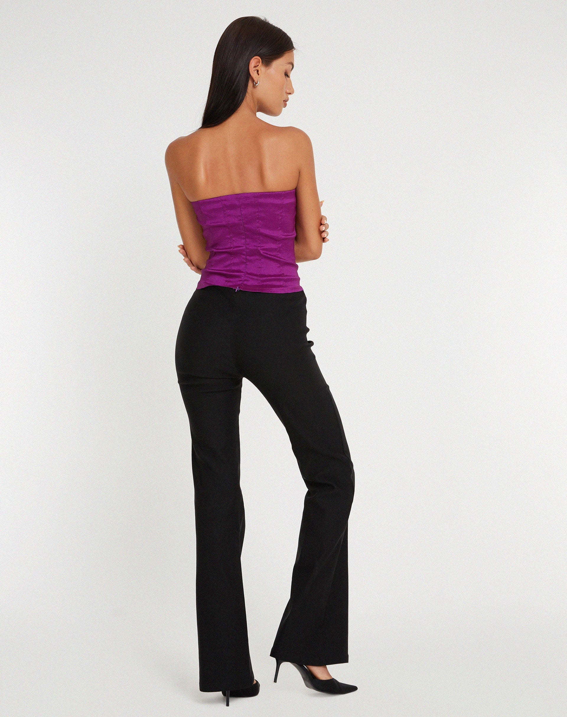 Afbeelding van Kyanata Strapless Korset in Satijn Paars
