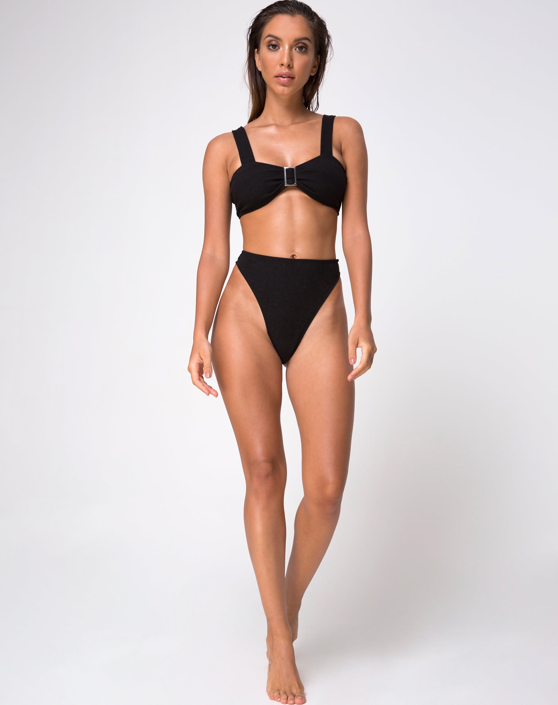Afbeelding van KYLA BOTTOM BIKINI ZWART MINI RIB