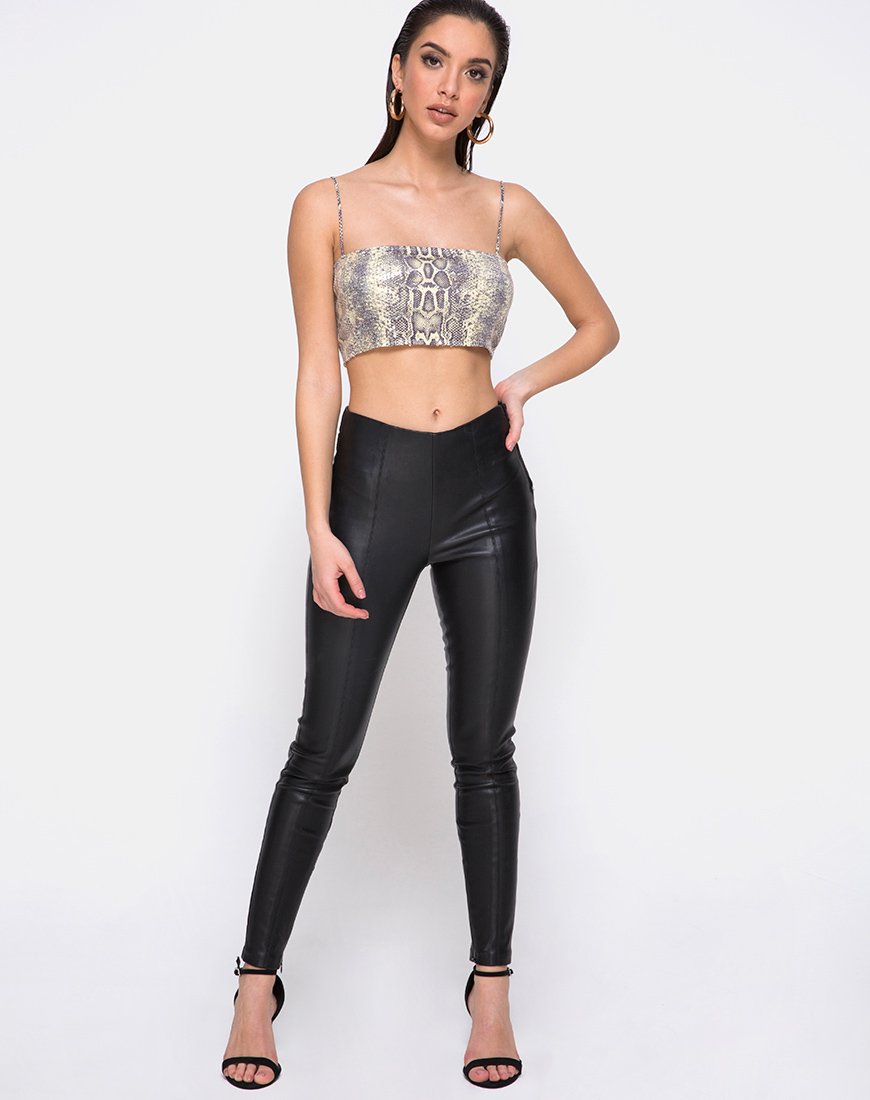 Afbeelding van Kylie Crop Top in Acid Snake Clear Sequin