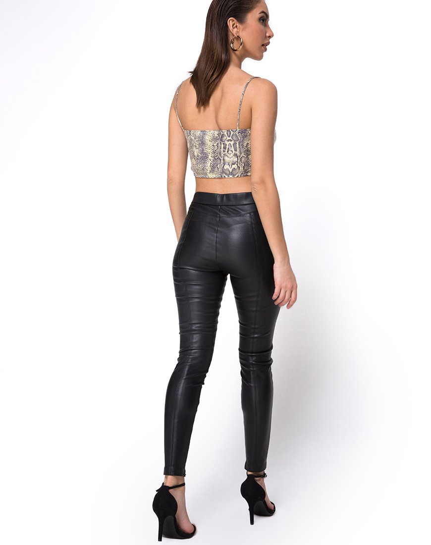 Afbeelding van Kylie Crop Top in Acid Snake Clear Sequin