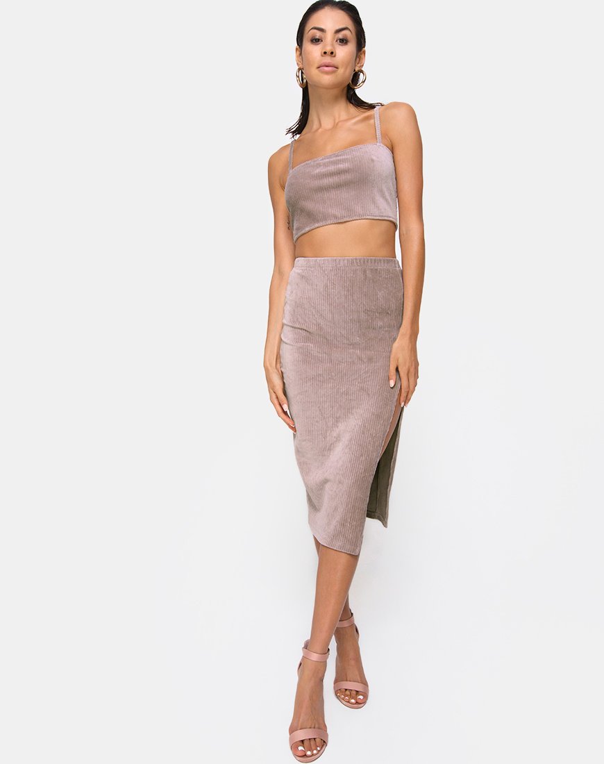 Afbeelding van Kylie Crop Top in Rib Taupe