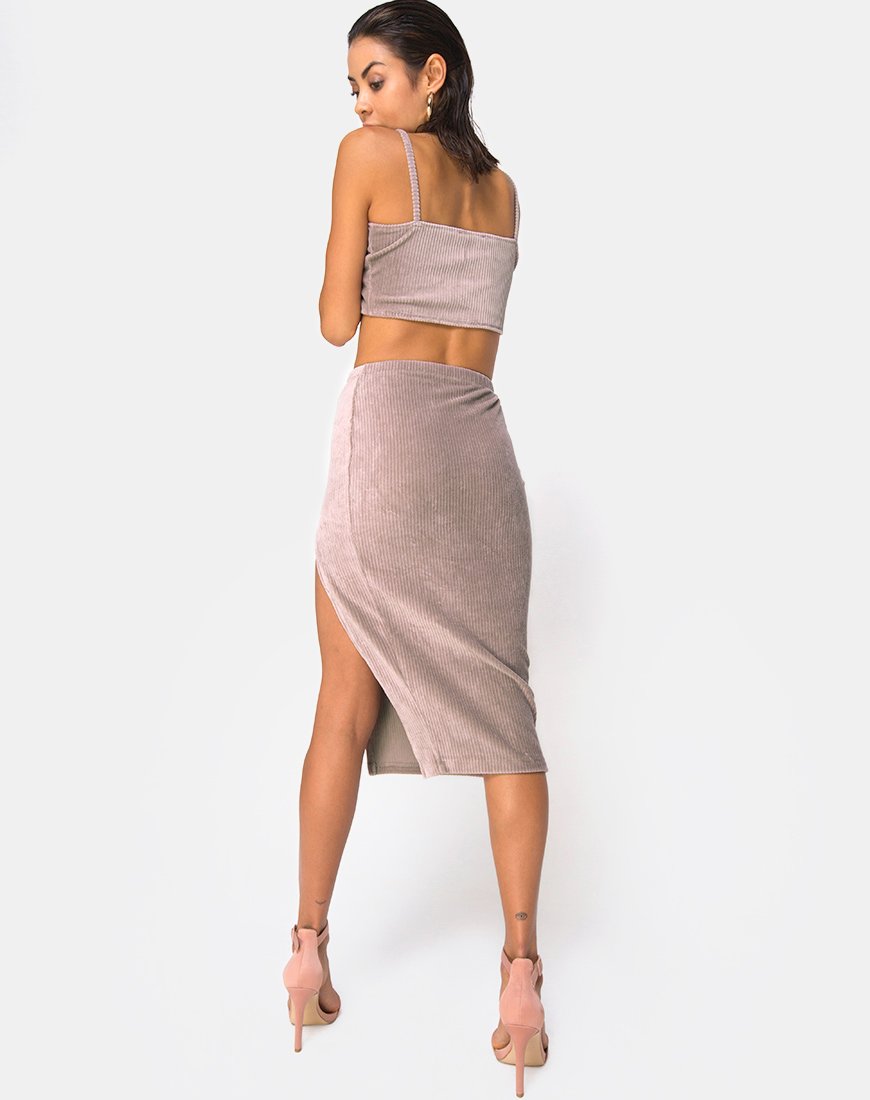 Afbeelding van Kylie Crop Top in Rib Taupe