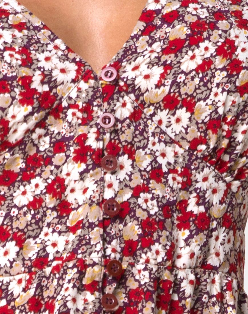 Afbeelding van Laily Skater Dress in Floral Charm Rood