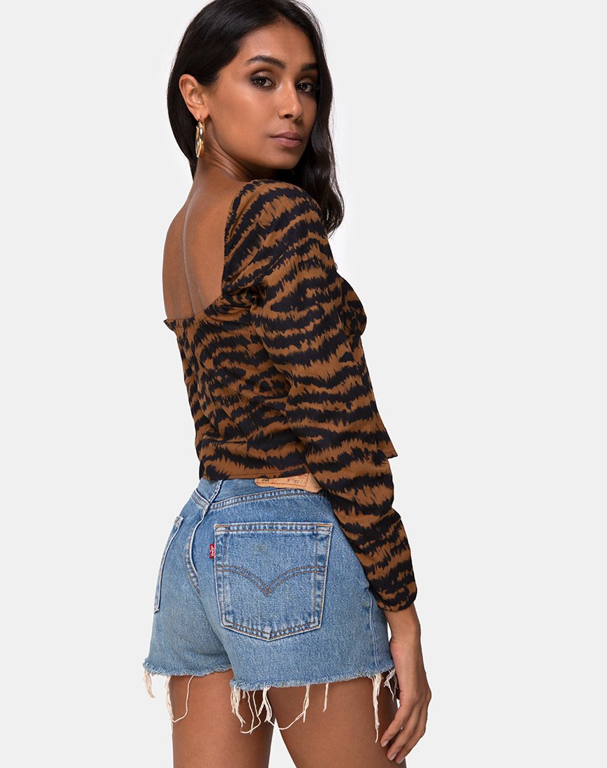 Lakuma Top in Animal Drip Bruin