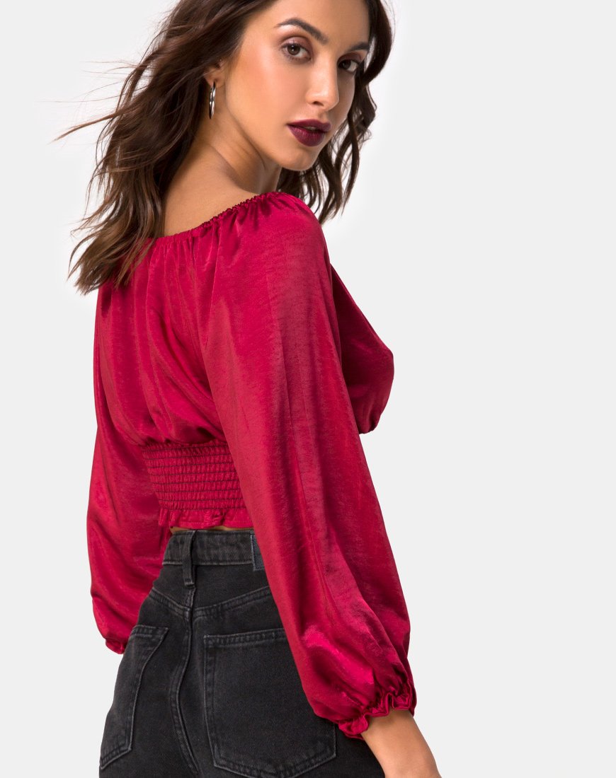 Lancer Top in satijn kersen