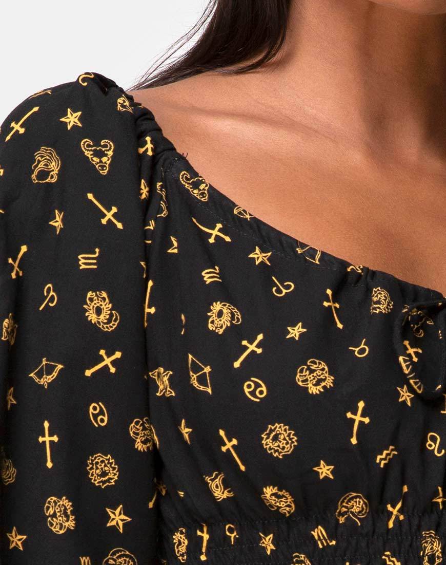 Afbeelding van Lancer Crop Top in Mini Astro Zwart
