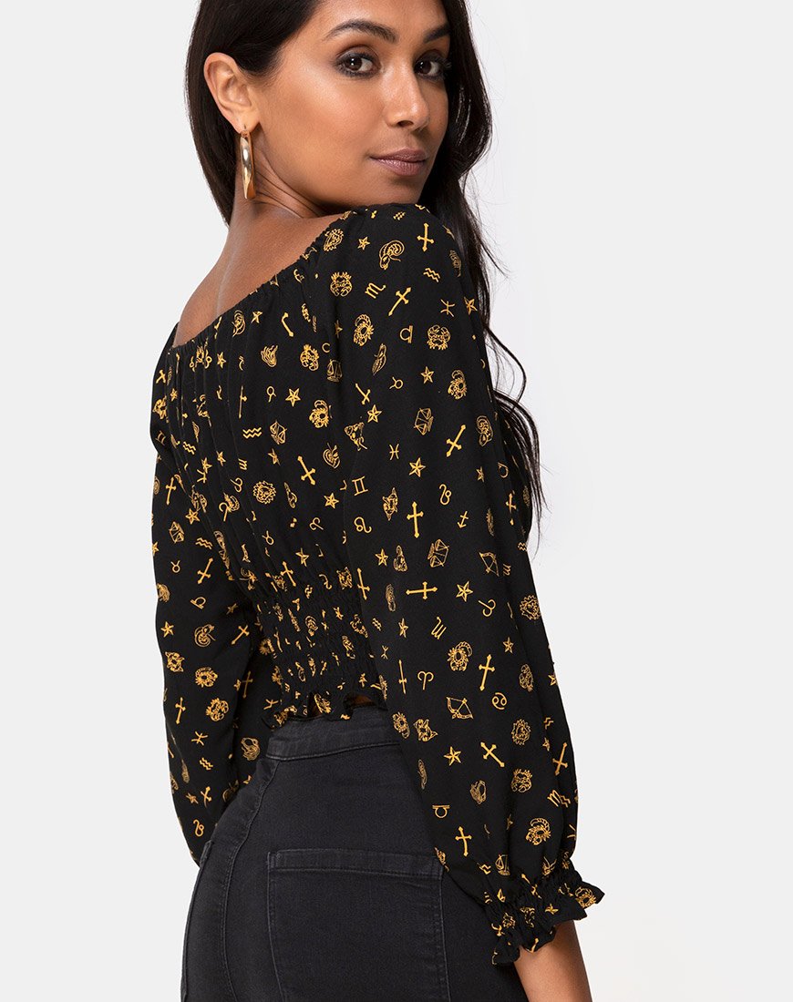Afbeelding van Lancer Crop Top in Mini Astro Zwart
