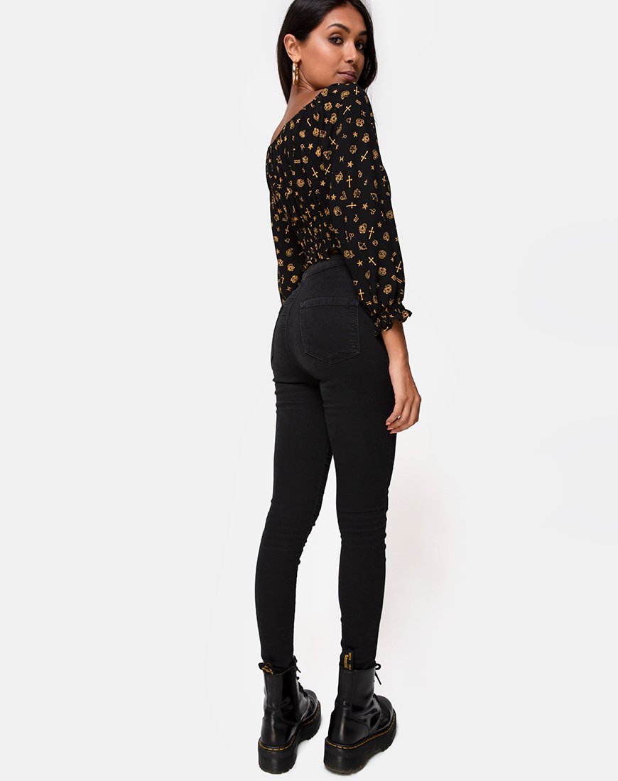 Afbeelding van Lancer Crop Top in Mini Astro Zwart