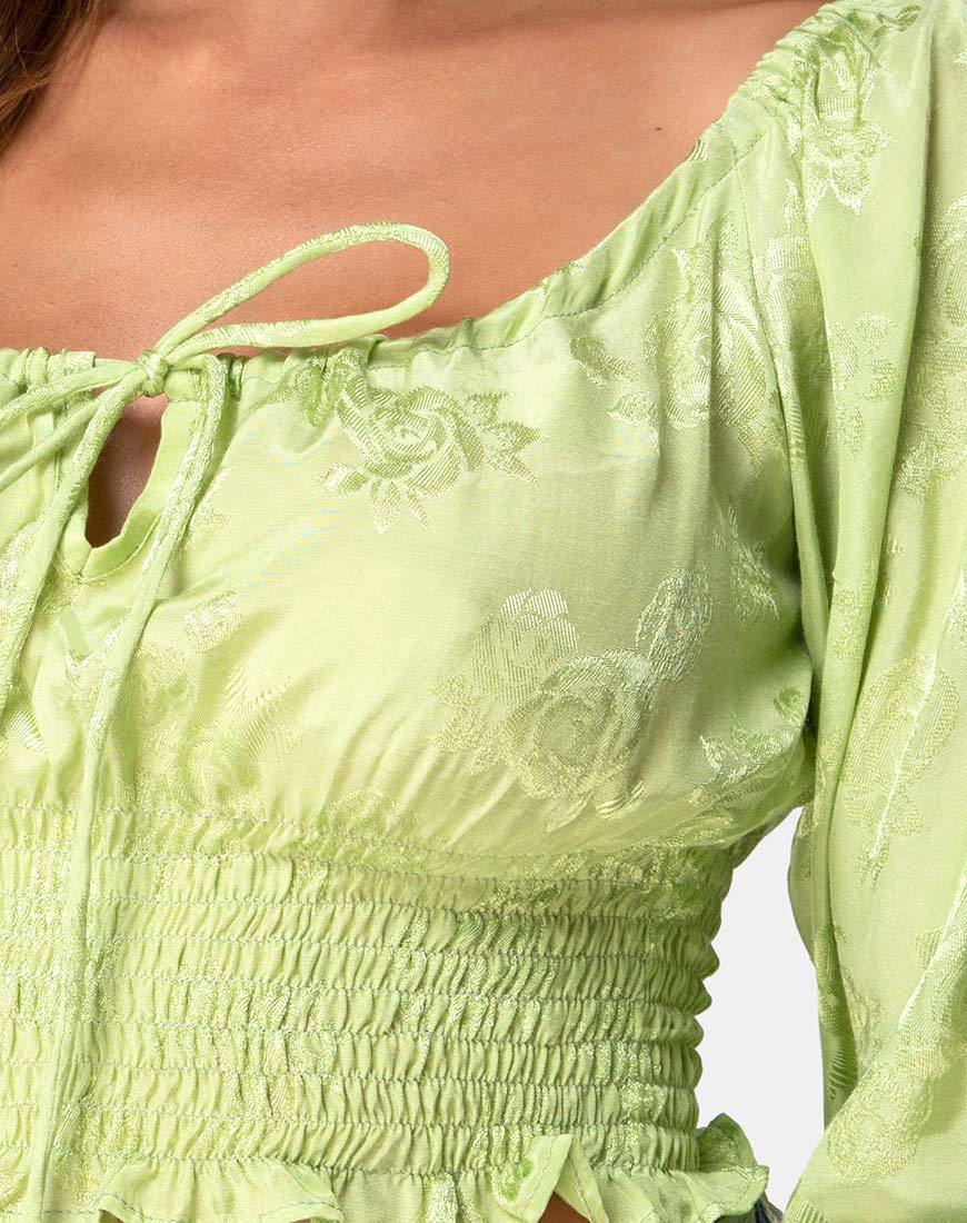 Afbeelding van Lancer Crop Top in Satin Rose Lime
