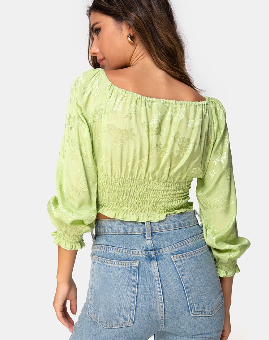 Afbeelding van Lancer Crop Top in Satin Rose Lime