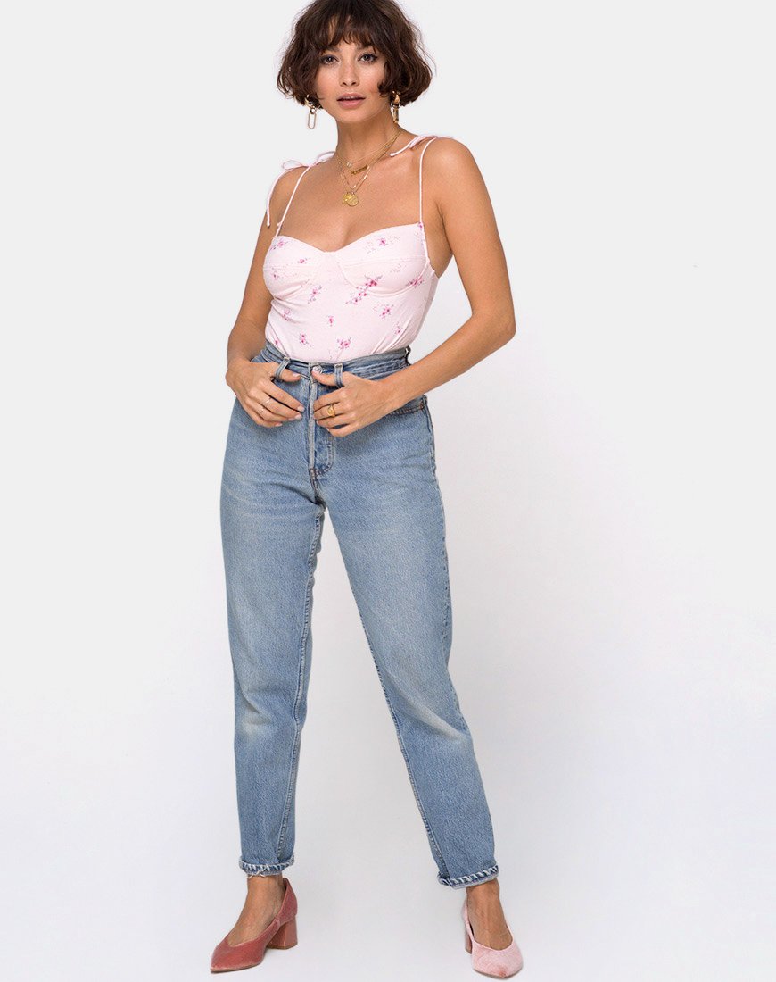 Afbeelding van Lancheti Bodice in Forget Me Not Floral Pink