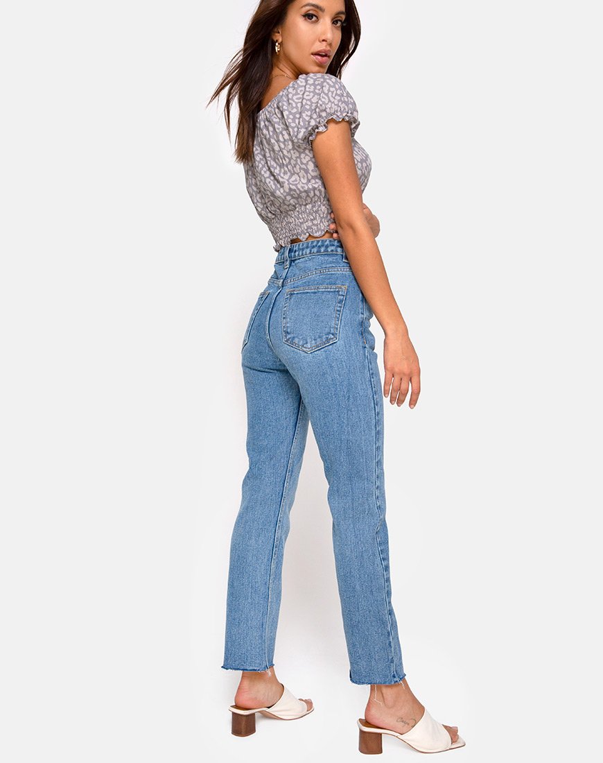 Afbeelding van Lanfy Top in Leopard Daze Grijs