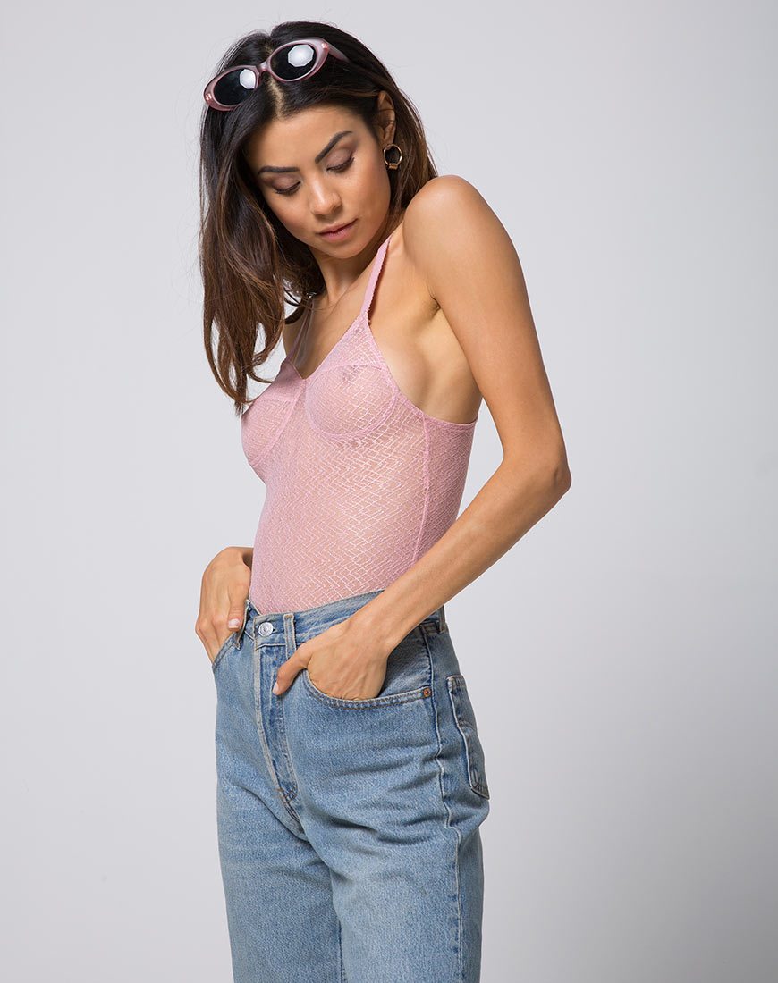 Afbeelding van Lanora Bodice in Lacey Knit Blush