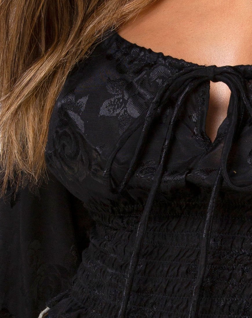 Afbeelding van Lancer Crop Top in Satin Rose Zwart