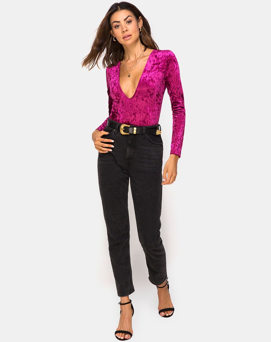 Afbeelding van Lao Plunge Bodice in Burgundy Crush