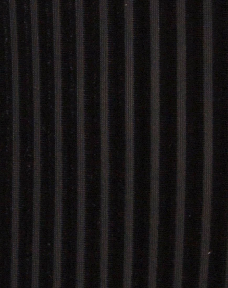 Afbeelding van Lao Plunge Bodice in Zwart Sheer Stripe