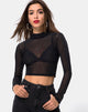 Afbeelding van Rhala Crop Top in Zwart Net