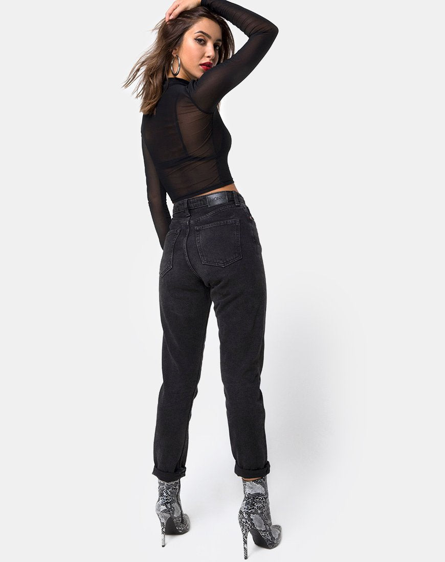Afbeelding van Rhala Crop Top in Zwart Net