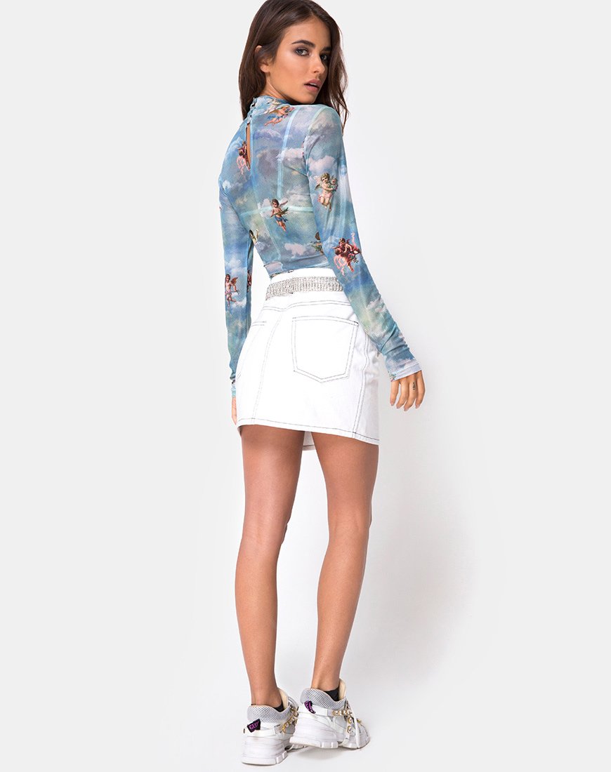Afbeelding van Lara Crop Top in Angel Sky Blue Mesh