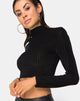 Afbeelding van Lara Crop Top in Zwart Sheer Stripe